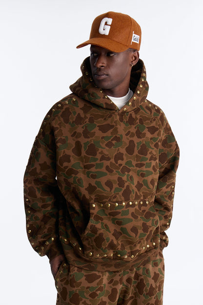 Oversized Frontline Studded Camo Hoodie - Camouflage - image 1