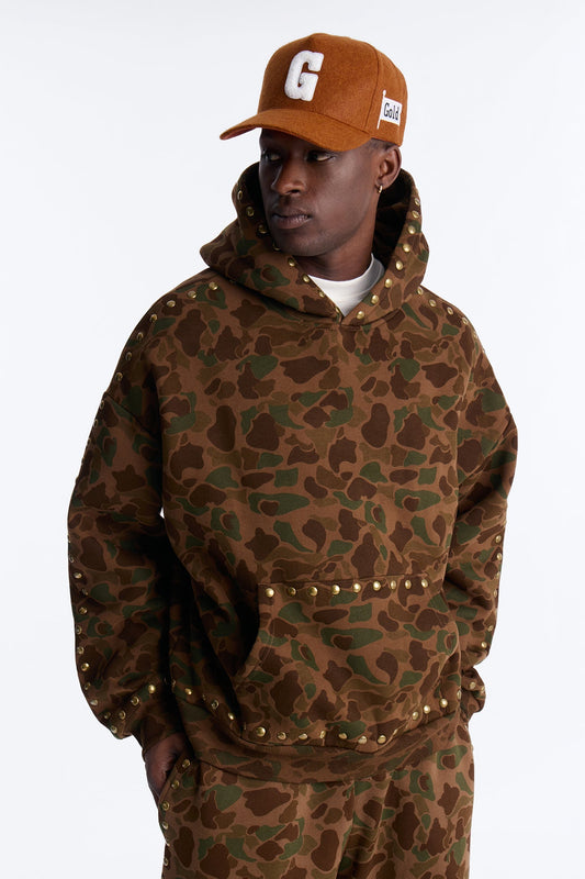 Oversized Frontline Studded Camo Hoodie - Camouflage - image 1