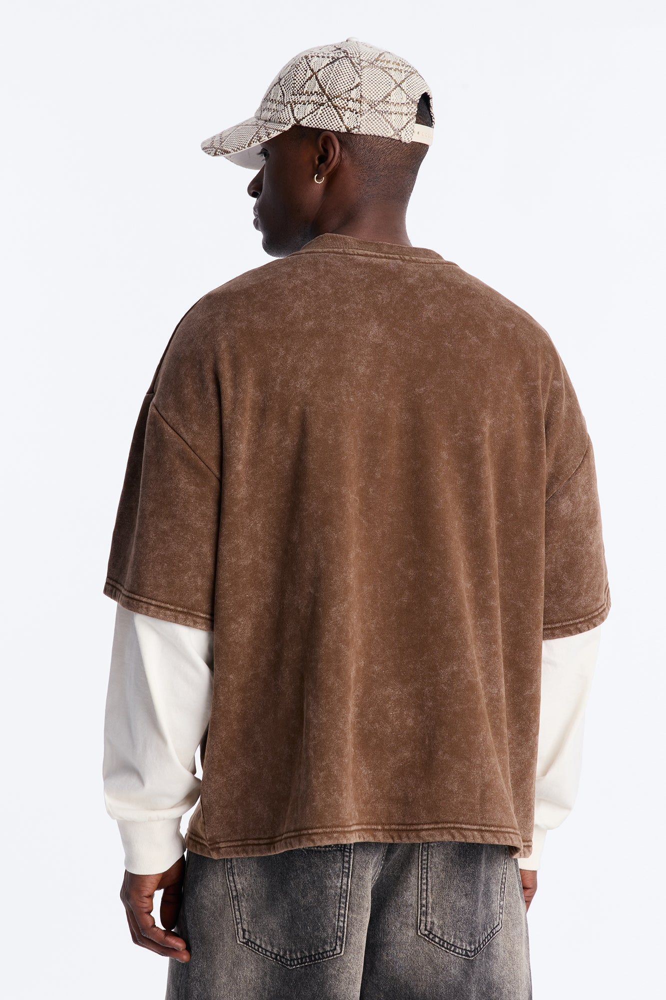 Von Dutch Studio Oversized Fleece Twofer - Brown - image 4
