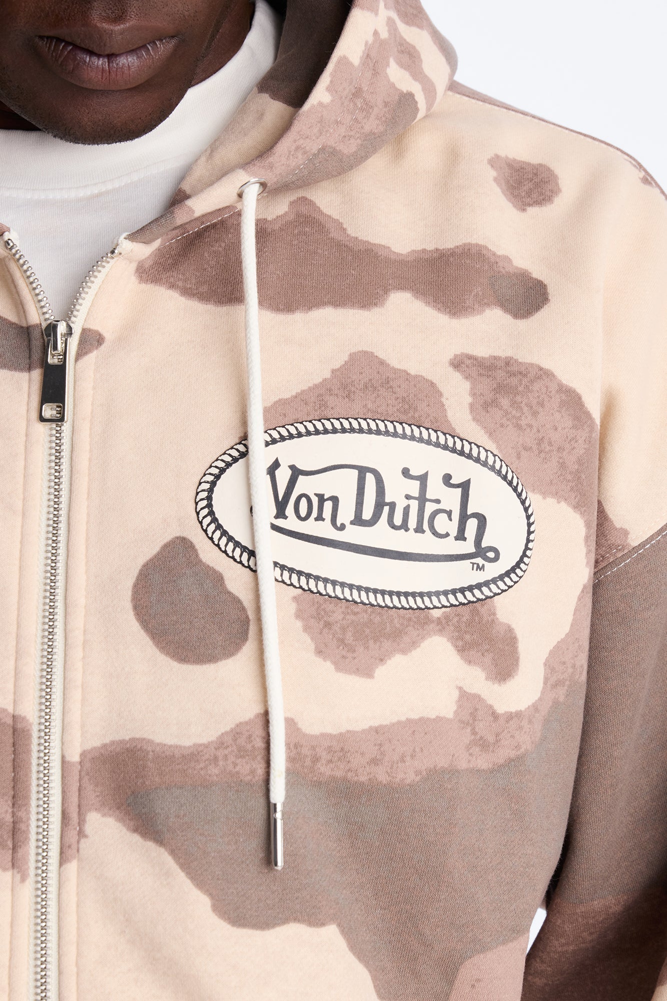 Von Dutch Western Cow Hide Zip Up Hoodie - Brown - image 3