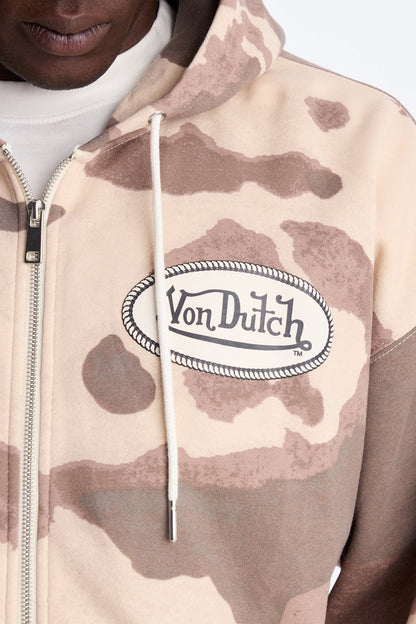 Von Dutch Western Cow Hide Zip Up Hoodie - Brown - image 3