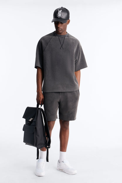 Washed Raw Edge Oversized Tee - Black Wash - image 2
