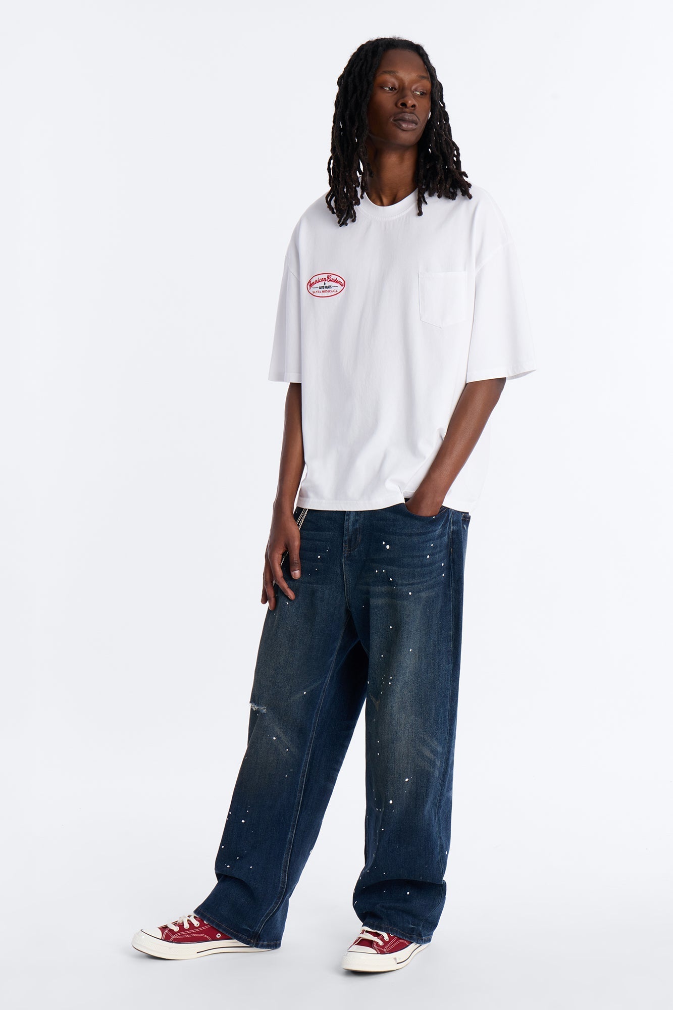 In The Paint Splat Baggy Jeans - Dark Wash - image 2