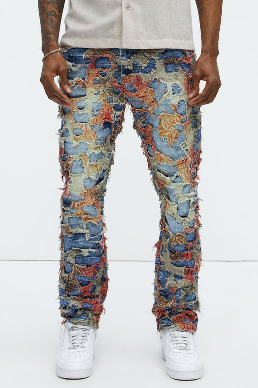Edgar Vintage Shredded Slim Jeans - Medium Wash - image 1