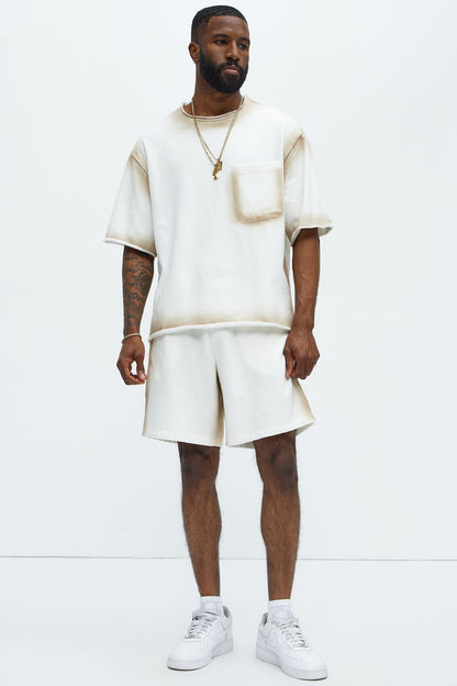 Tyson Blurred Lines Relaxed Fleece Tee - Cream - image 2