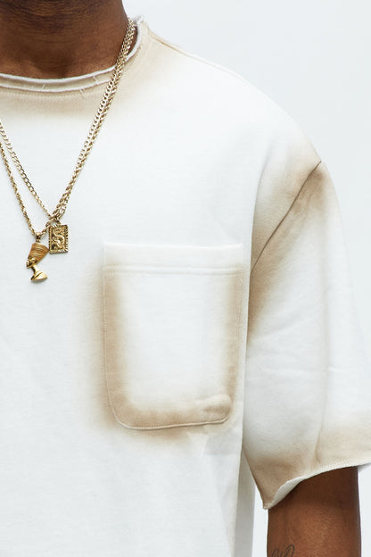 Tyson Blurred Lines Relaxed Fleece Tee - Cream - image 3