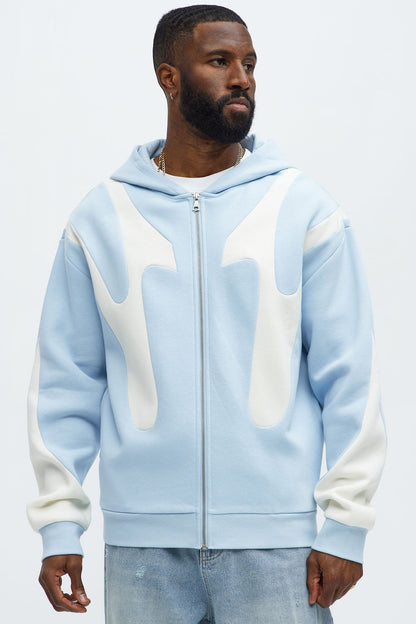 Tyson Oasis Paneled Zip Up Hoodie - Blue/combo - image 2