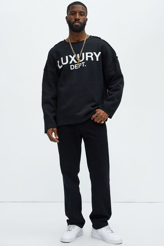 Tyson Luxury Dept Frayed Oversized Sweatshirt - Black - image 2