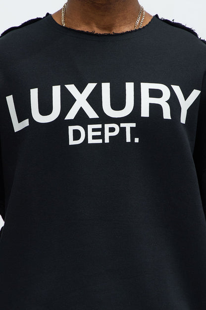 Tyson Luxury Dept Frayed Oversized Sweatshirt - Black - image 3