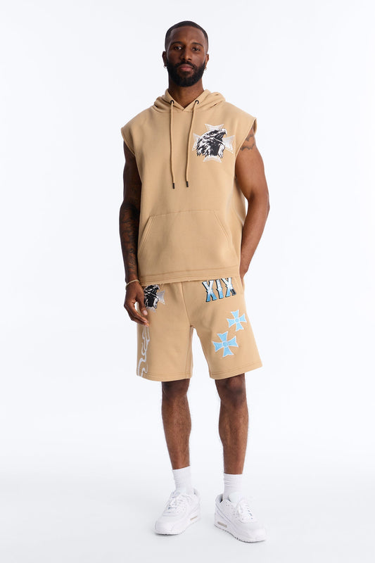 Fly Eagles Sleeveless Hoodie - Khaki - image 2