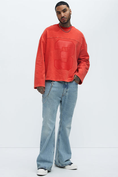 Kyle Long Sleeve Oversized Tee - Red - image 2