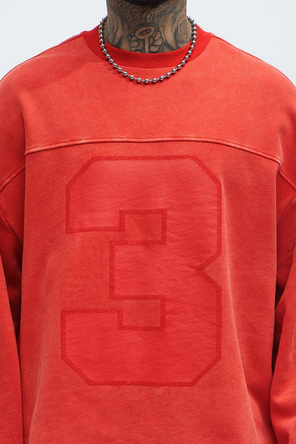 Kyle Long Sleeve Oversized Tee - Red - image 3