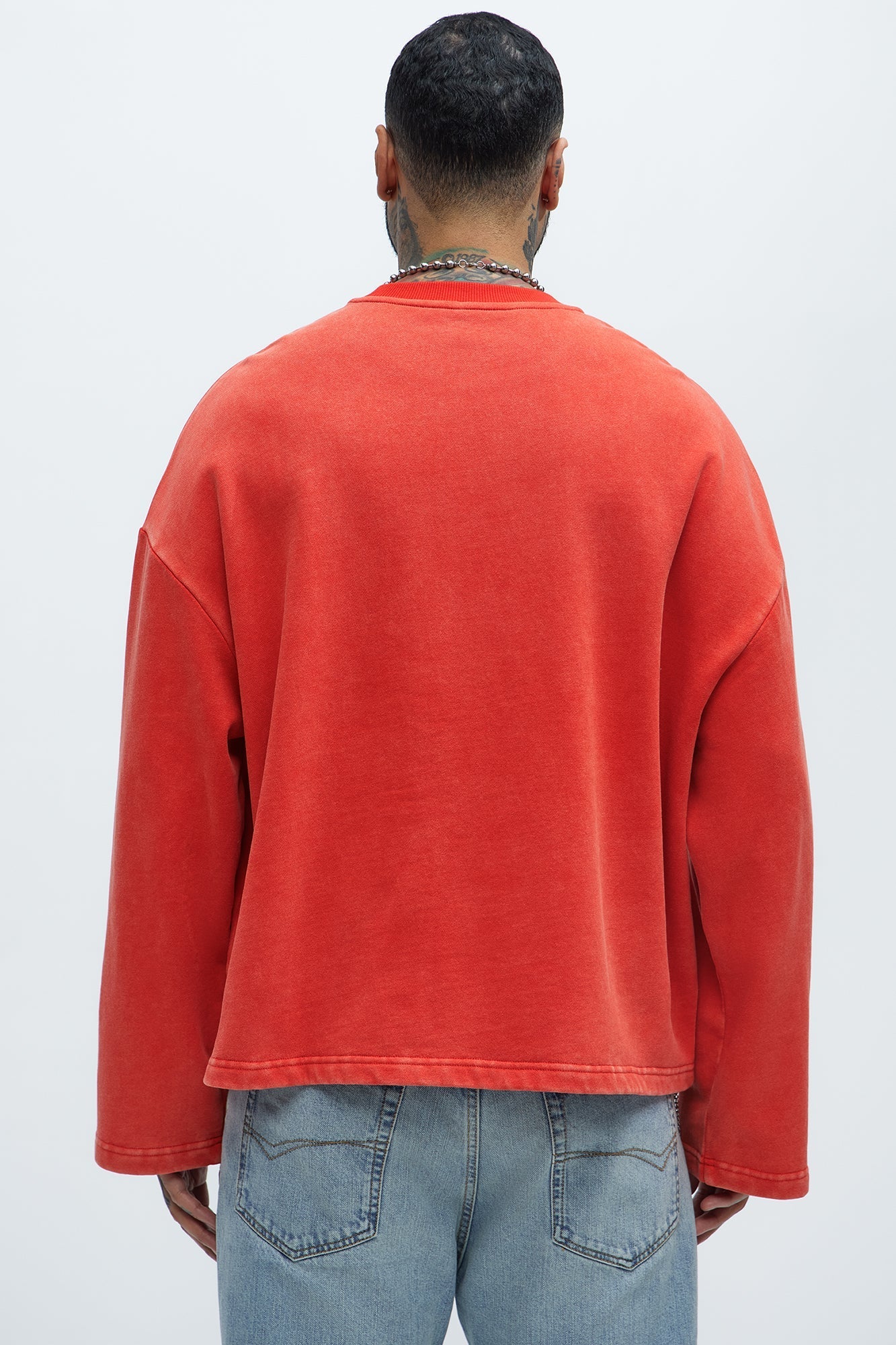 Kyle Long Sleeve Oversized Tee - Red - image 4