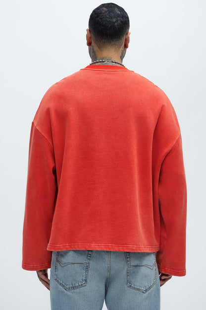 Kyle Long Sleeve Oversized Tee - Red - image 4