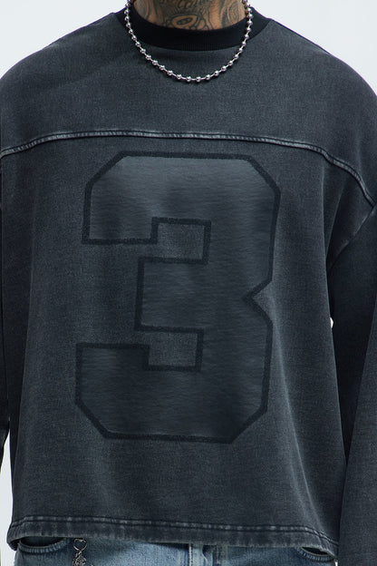 Kyle Long Sleeve Oversized Tee - Black Wash - image 3