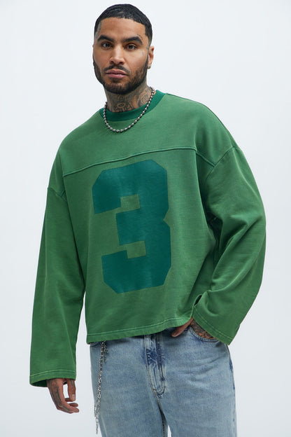 Kyle Long Sleeve Oversized Tee - Green - image 1