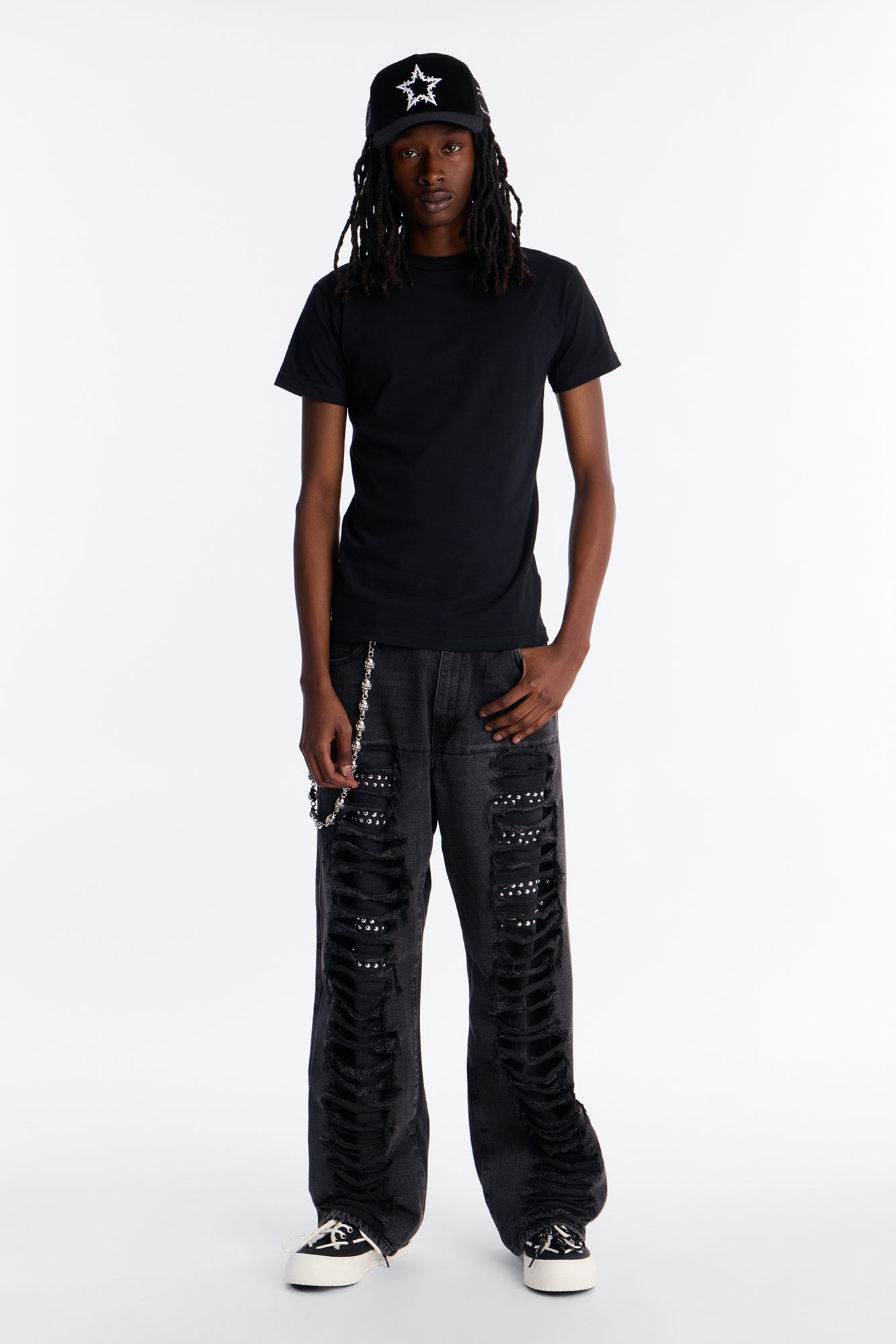 Baggy Studded Mayhem Jean - Black Wash - image 2