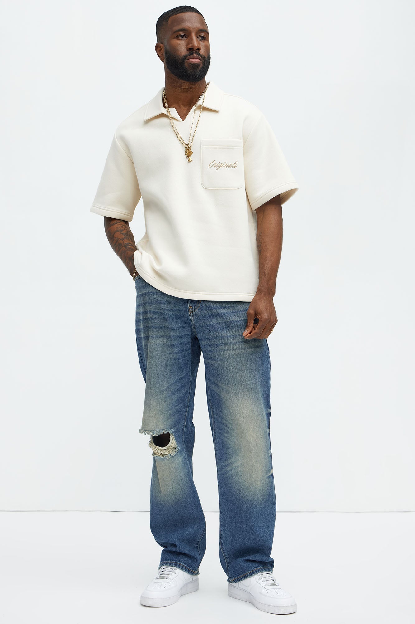 Tyson Happy Mistake Short Sleeve Polo - Cream - image 2