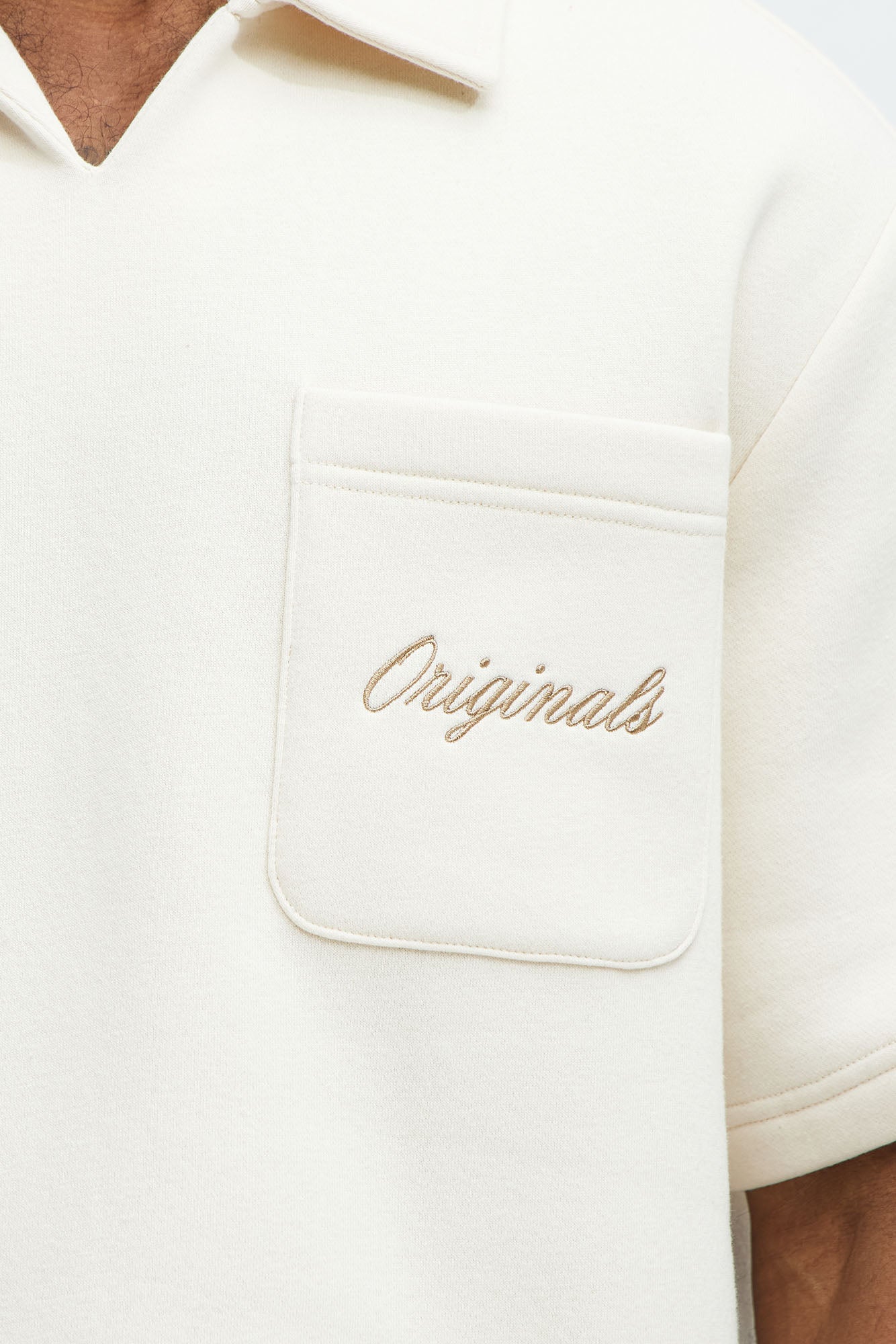Tyson Happy Mistake Short Sleeve Polo - Cream - image 3