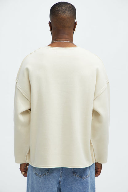 Tyson Luxury Dept Frayed Oversized Sweatshirt - Cream - image 3