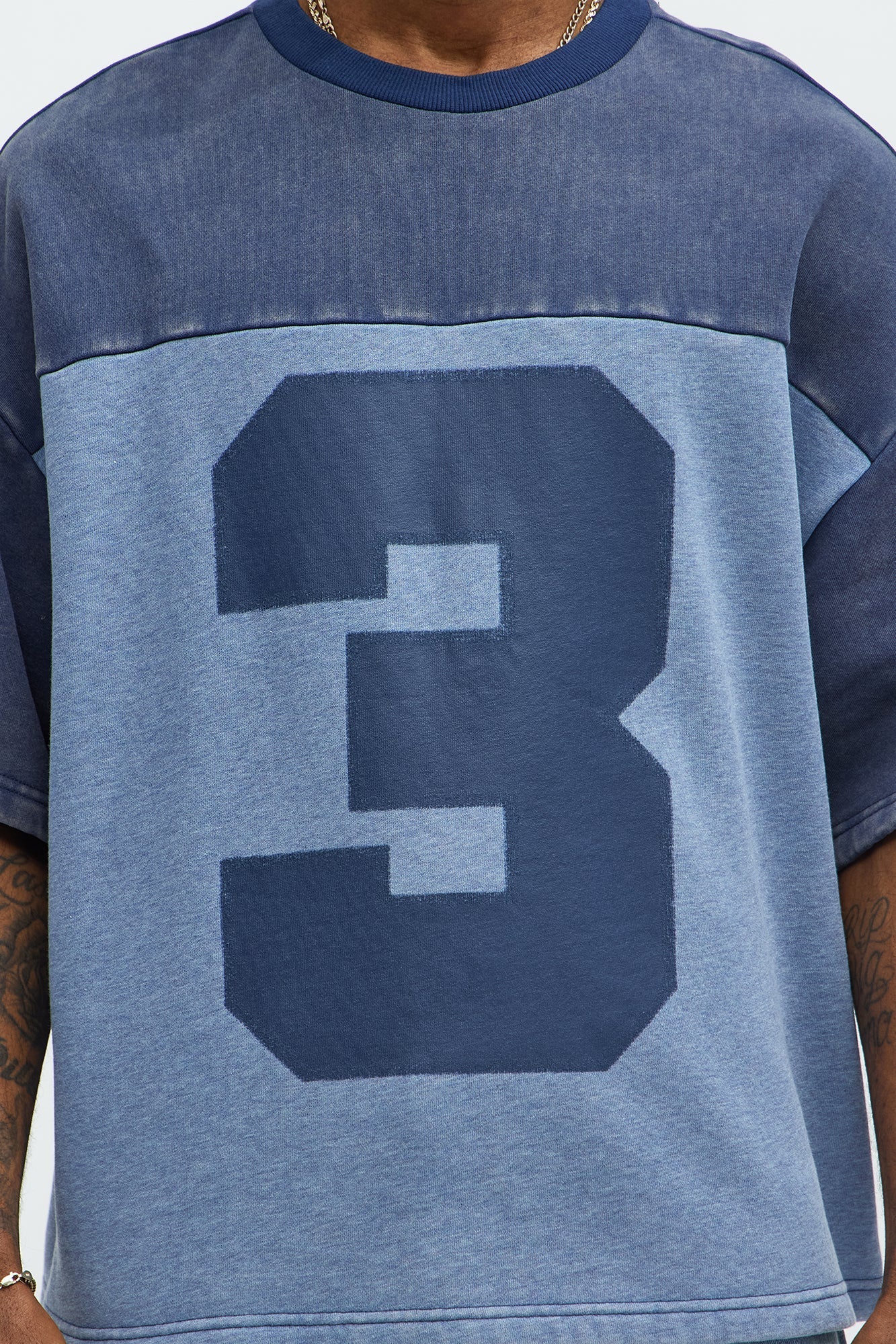 Kyle Color Block Oversized Tee - Navy/combo - image 3
