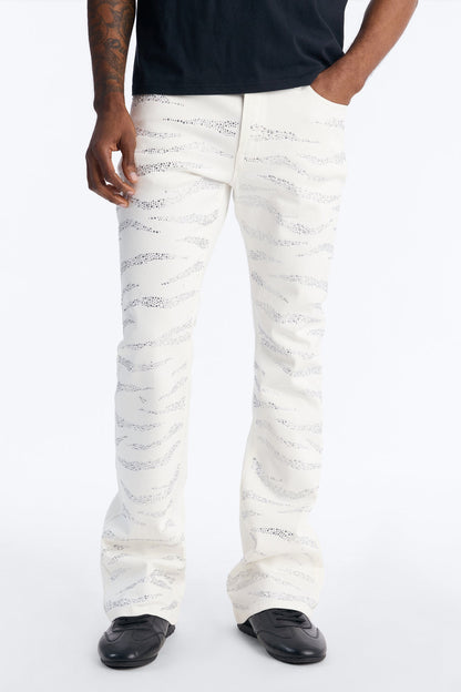 Stacked Skinny Flare Electric Prowl Jean - White - image 1