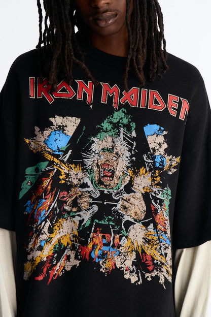 Iron Maiden Tailgunner Oversized Fleece Twofer - Black Wash - image 3