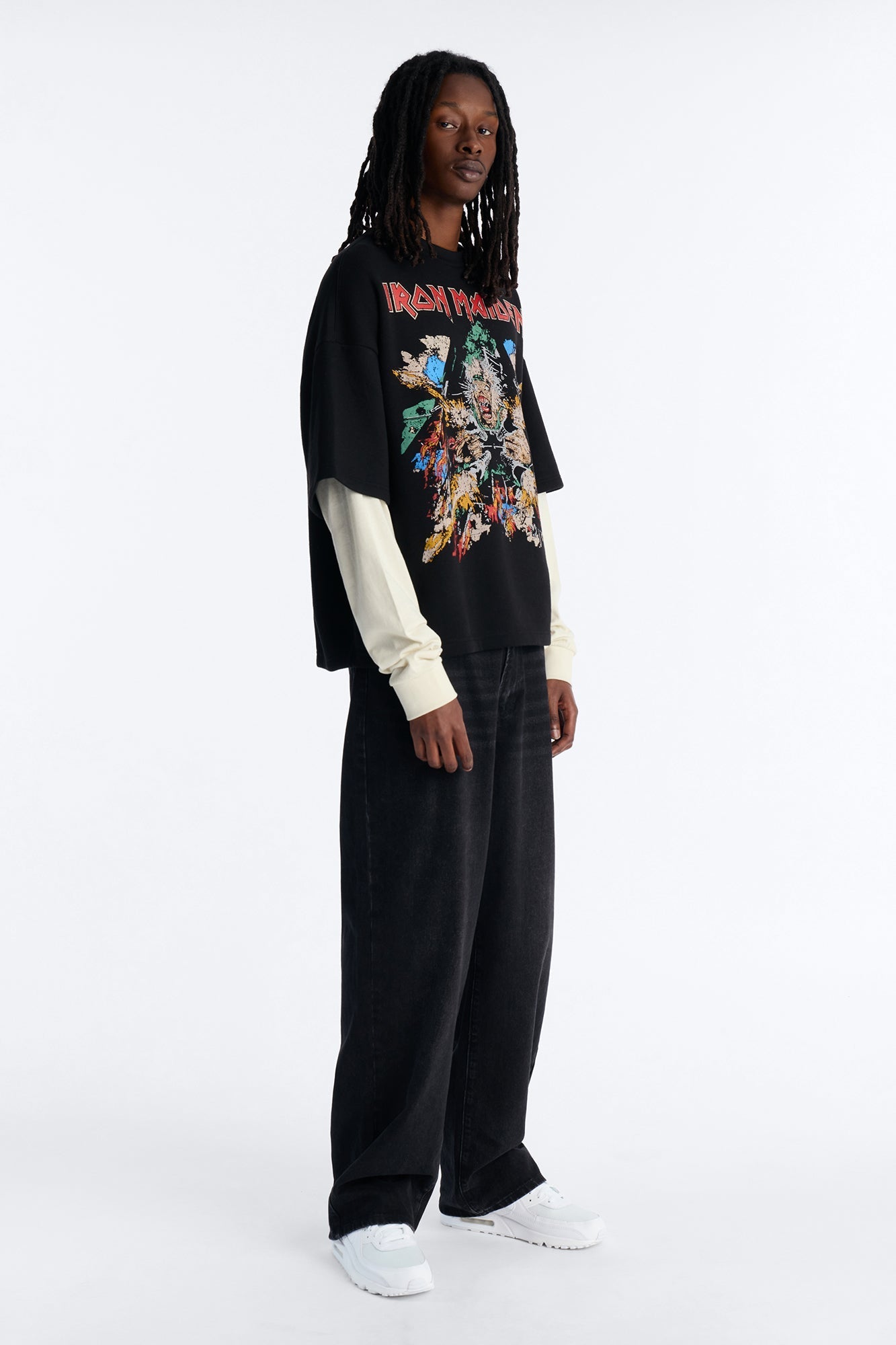 Iron Maiden Tailgunner Oversized Fleece Twofer - Black Wash - image 2