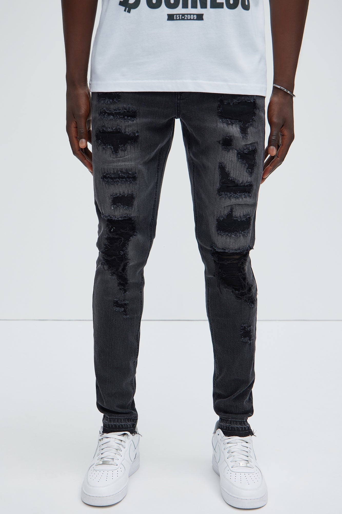 Keeping It Real Stacked Skinny Jeans - Black Wash - image 2
