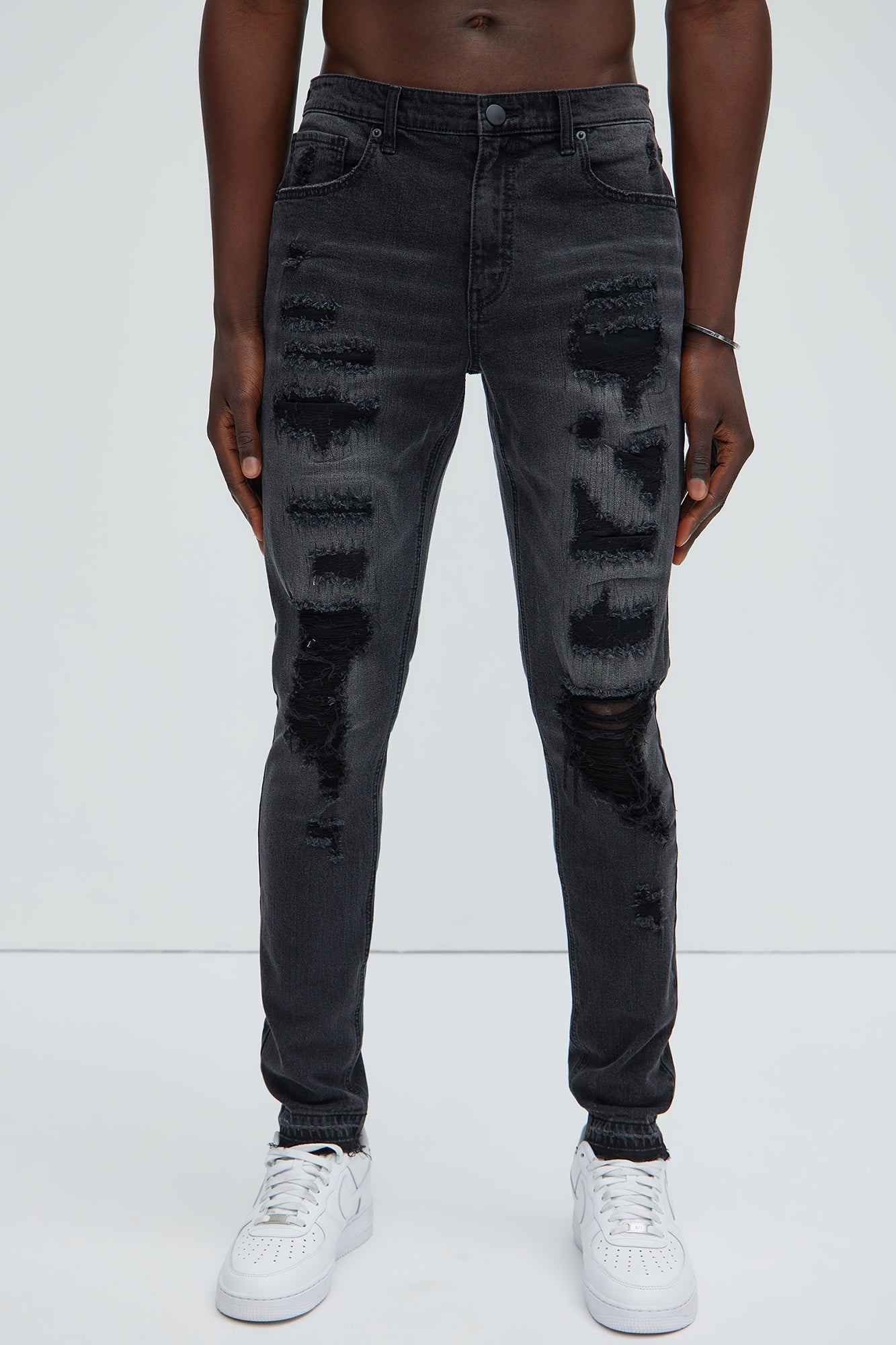 Keeping It Real Stacked Skinny Jeans - Black Wash - image 1
