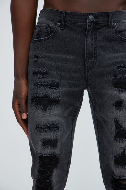 Keeping It Real Stacked Skinny Jeans - Black Wash - image 4