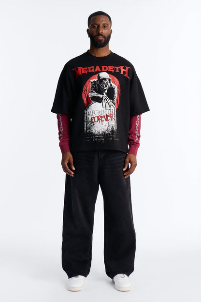 Megadeth Forever Oversized Fleece Twofer - Black Wash - image 2