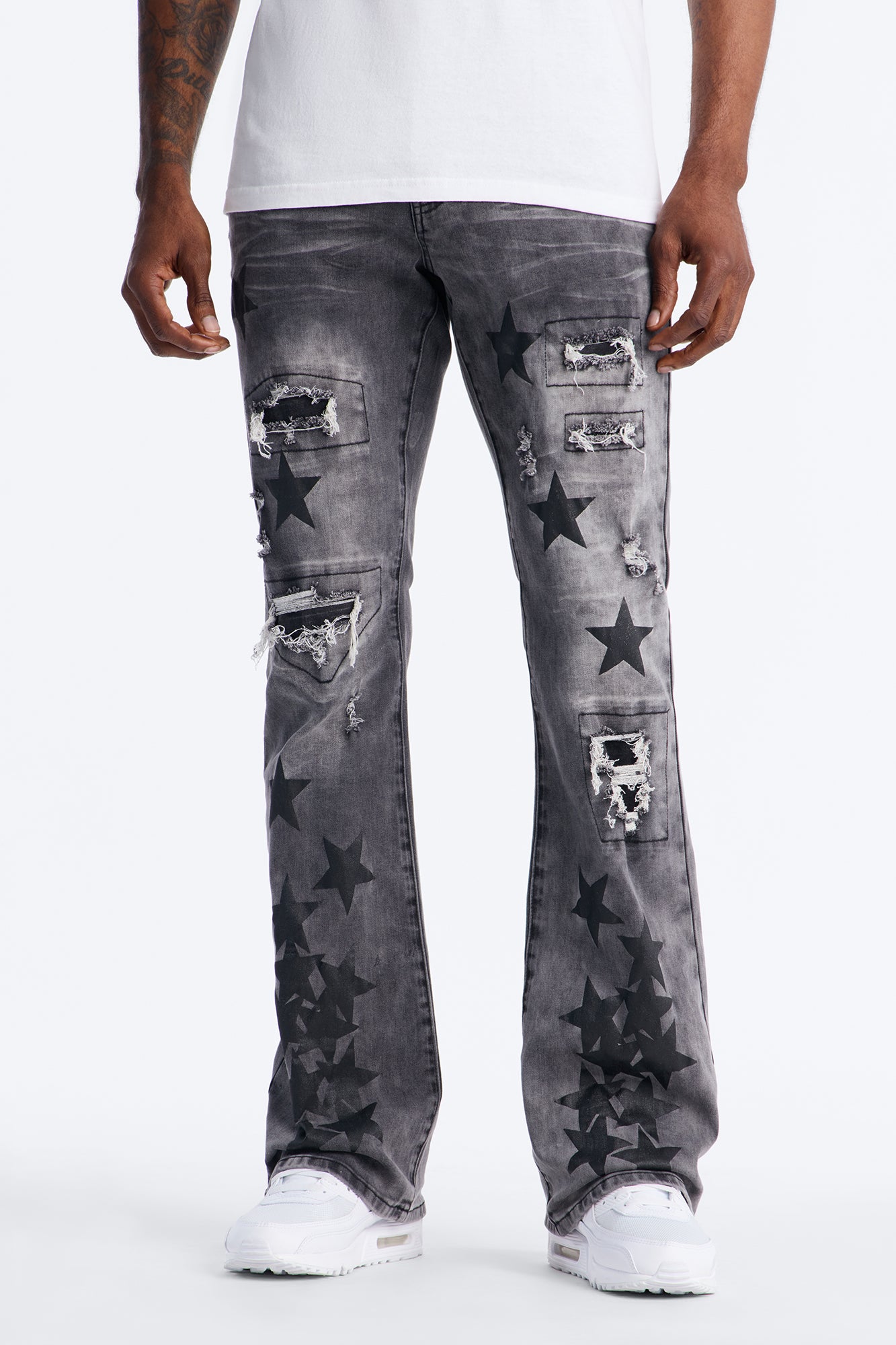 Stacked Skinny Flare Cosmo Jean - Black Wash - image 1