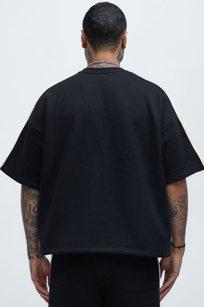 Tyson Oversized Heavyweight Striped Tee - Black - image 4