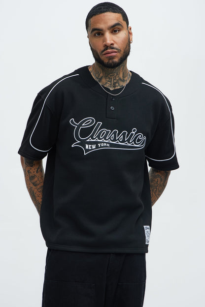 Classic New York Short Sleeve Henley - Black - image 1