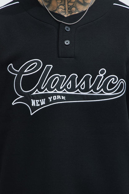 Classic New York Short Sleeve Henley - Black - image 3