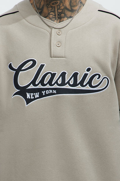 Classic New York Short Sleeve Henley - Stone - image 3
