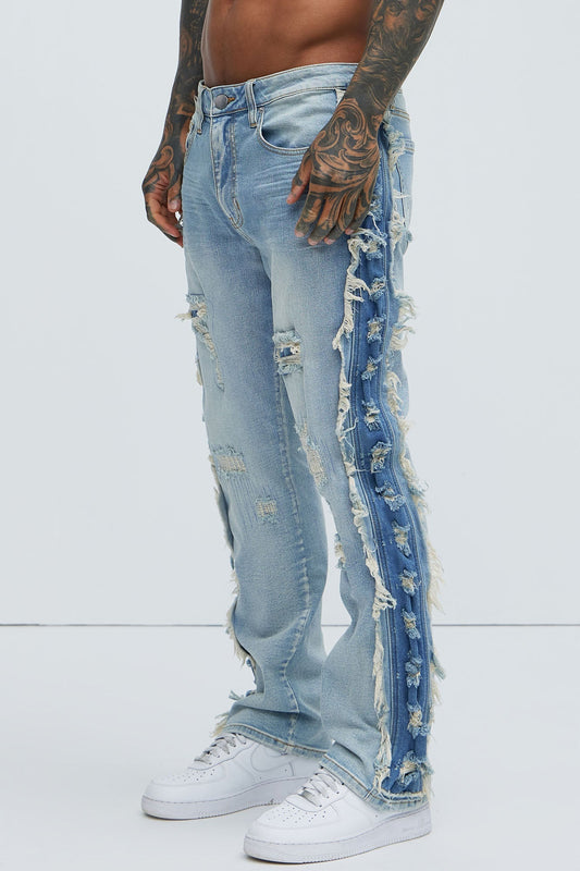 Track Stacked Skinny Flare Jeans - Medium Blue Wash - image 1