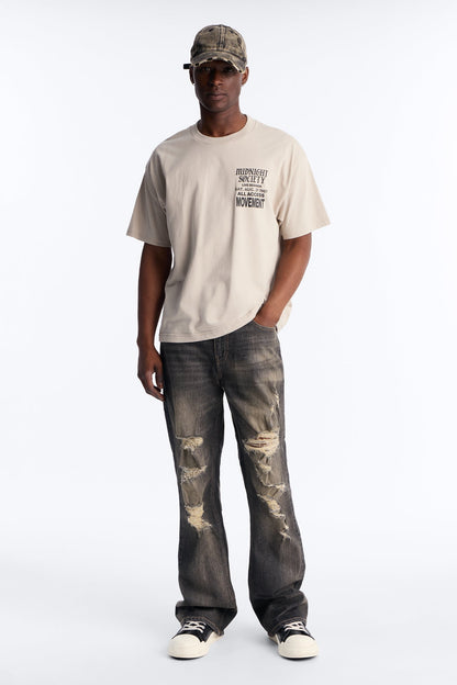 Stacked Slim Flare Make It Distressed Jean - Black Wash - image 2
