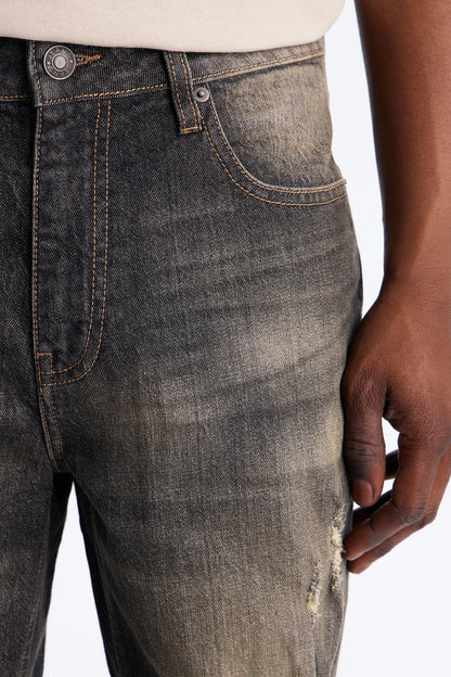 Stacked Slim Flare Make It Distressed Jean - Black Wash - image 3