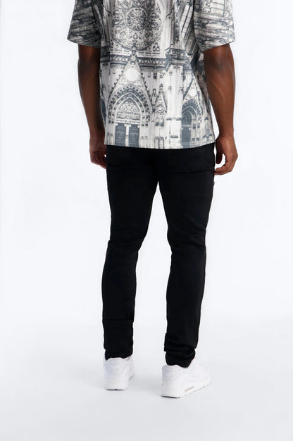 Stacked Skinny Flare Shadow Stacks Jeans - Black Wash - image 4
