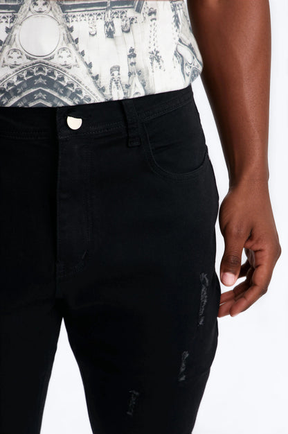 Stacked Skinny Flare Shadow Stacks Jeans - Black Wash - image 3