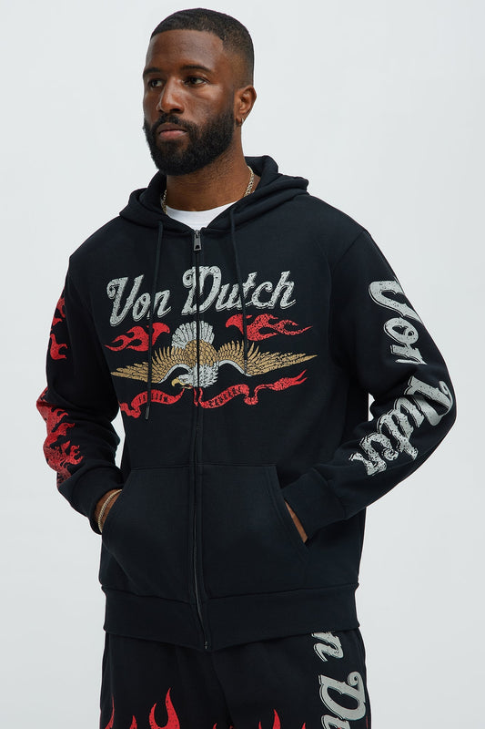 Von Dutch Fire Zip Hoodie - Black - image 1