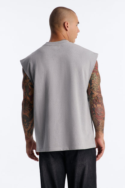 Blessed Redemption Patch French Terry Muscle Tee - Grey - image 4