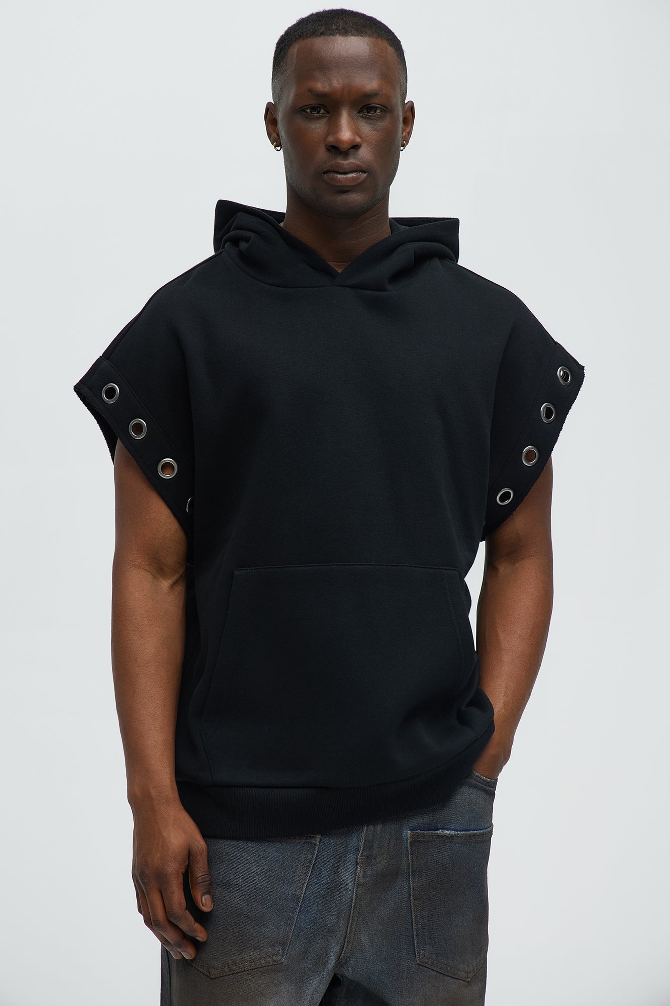 Tyson Ring Sleeveless Hoodie - Black - image 1