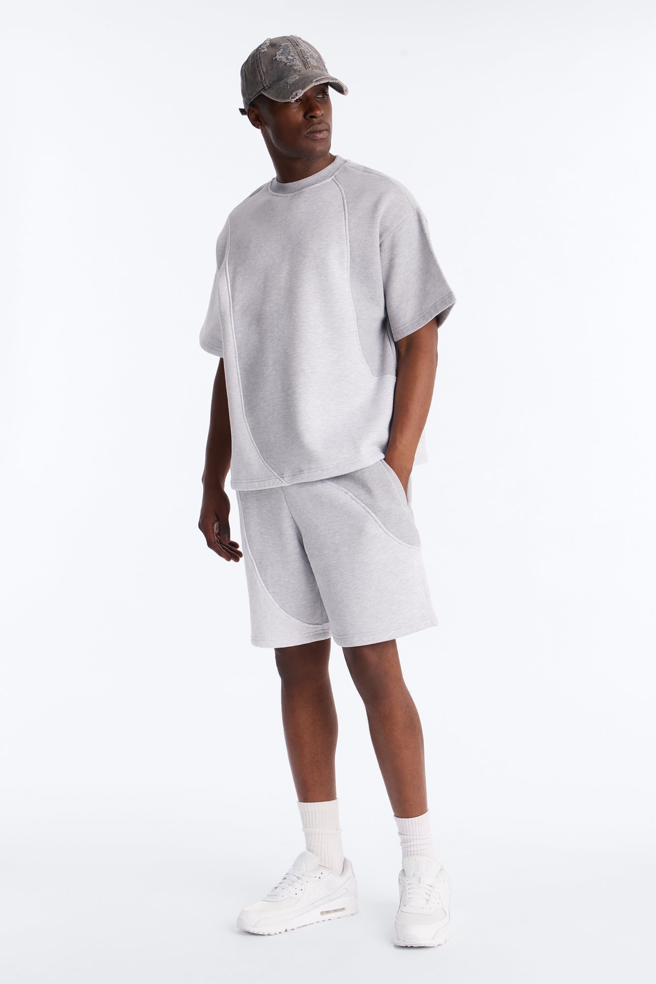 Oversized Neapolitan Paneled Sweatshirt - Grey/combo - image 2