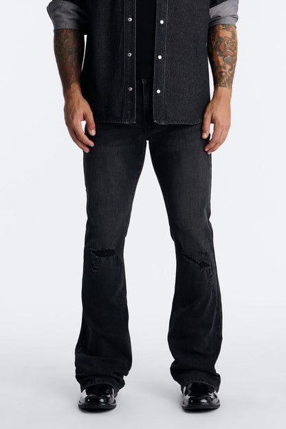 Dreamy Stacked Skinny Flare Jeans - Black Wash - image 1