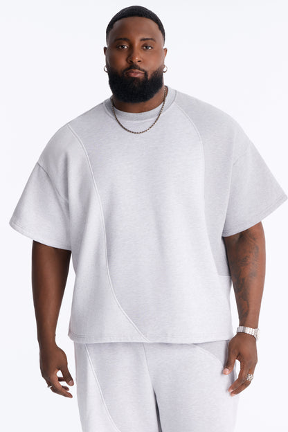 Oversized Neapolitan Paneled Sweatshirt - Grey/combo - image 4
