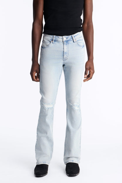 Dreamy Stacked Skinny Flare Jeans - Light Blue Wash - image 1