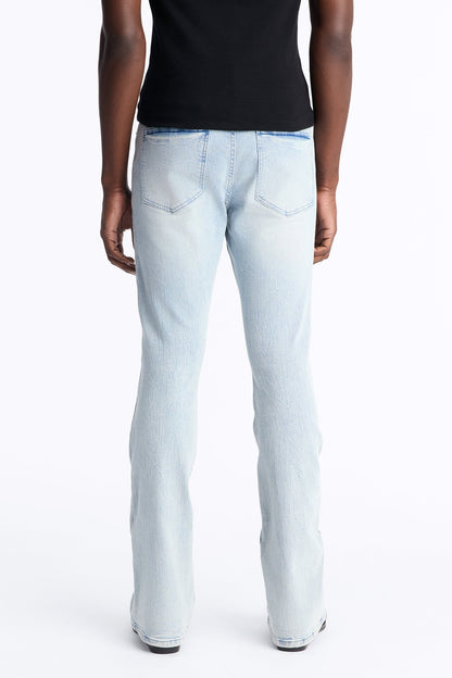 Dreamy Stacked Skinny Flare Jeans - Light Blue Wash - image 4
